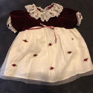 Velvet and lace dress - 6-9 months